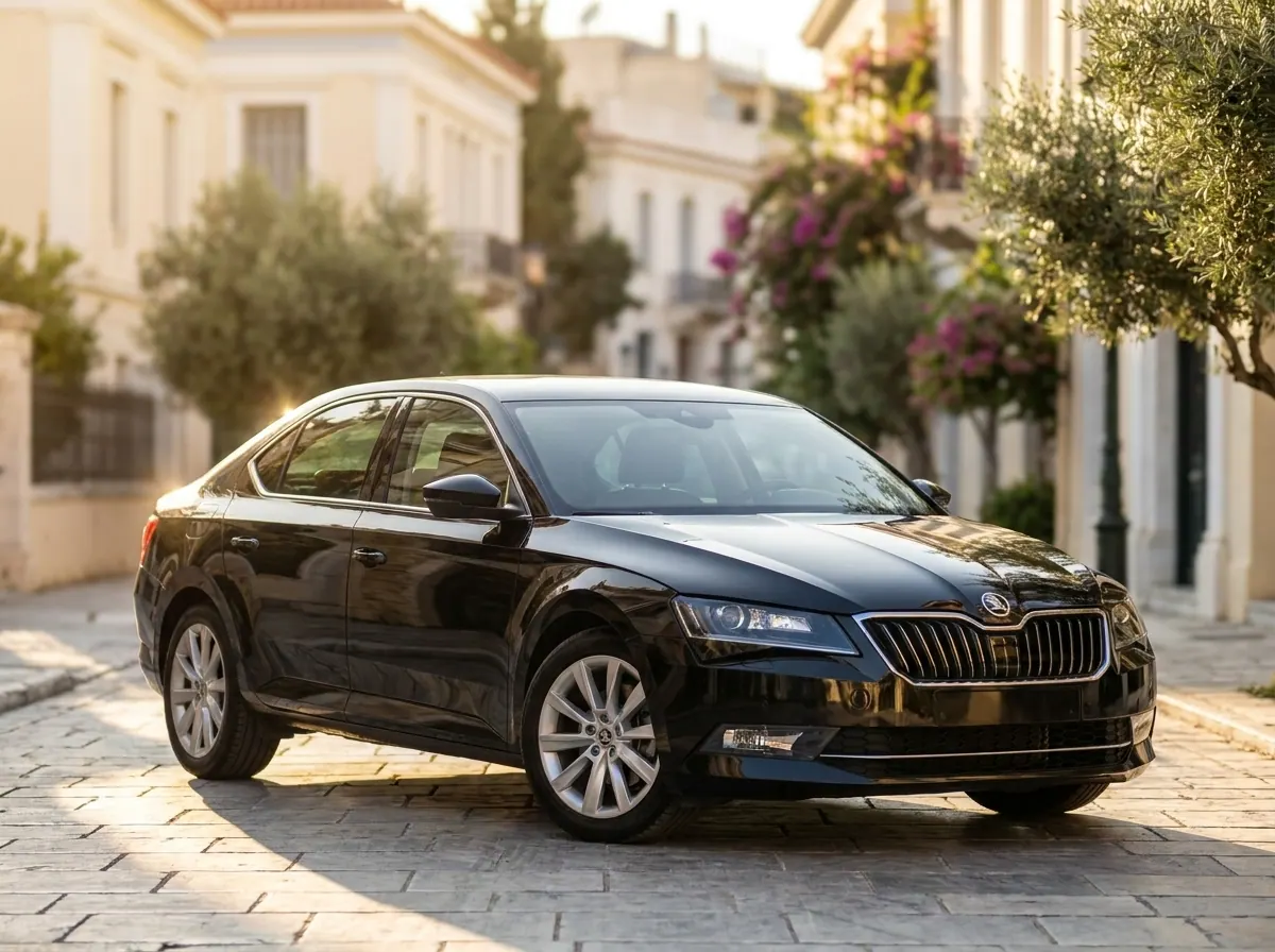Executive four-door vehicle for discreet city and Piraeus port transfers